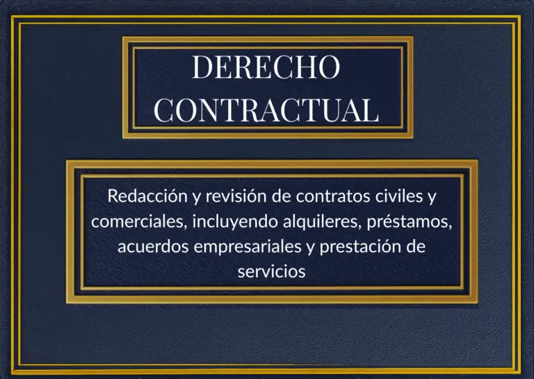 Abogados en derecho contractual en Buenos Aires, redacción y revisión de contratos civiles y comerciales. Redacción y revisión de contratos civiles y comerciales, incluyendo alquileres, préstamos, acuerdos empresariales y prestación de servicios en CABA y Provincia de Buenos Aires.