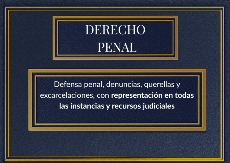 Defensa penal en CABA y Provincia de Buenos Aires, representación en causas penales e instancias judiciales. Defensa penal, denuncias, querellas y excarcelaciones en CABA y Provincia de Buenos Aires , con representación en todas las instancias y recursos judiciales.
